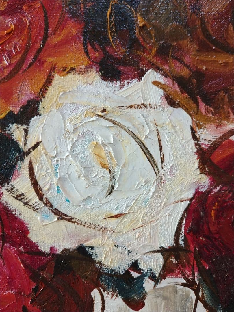 油彩 油絵 湯浅洋子 ばら