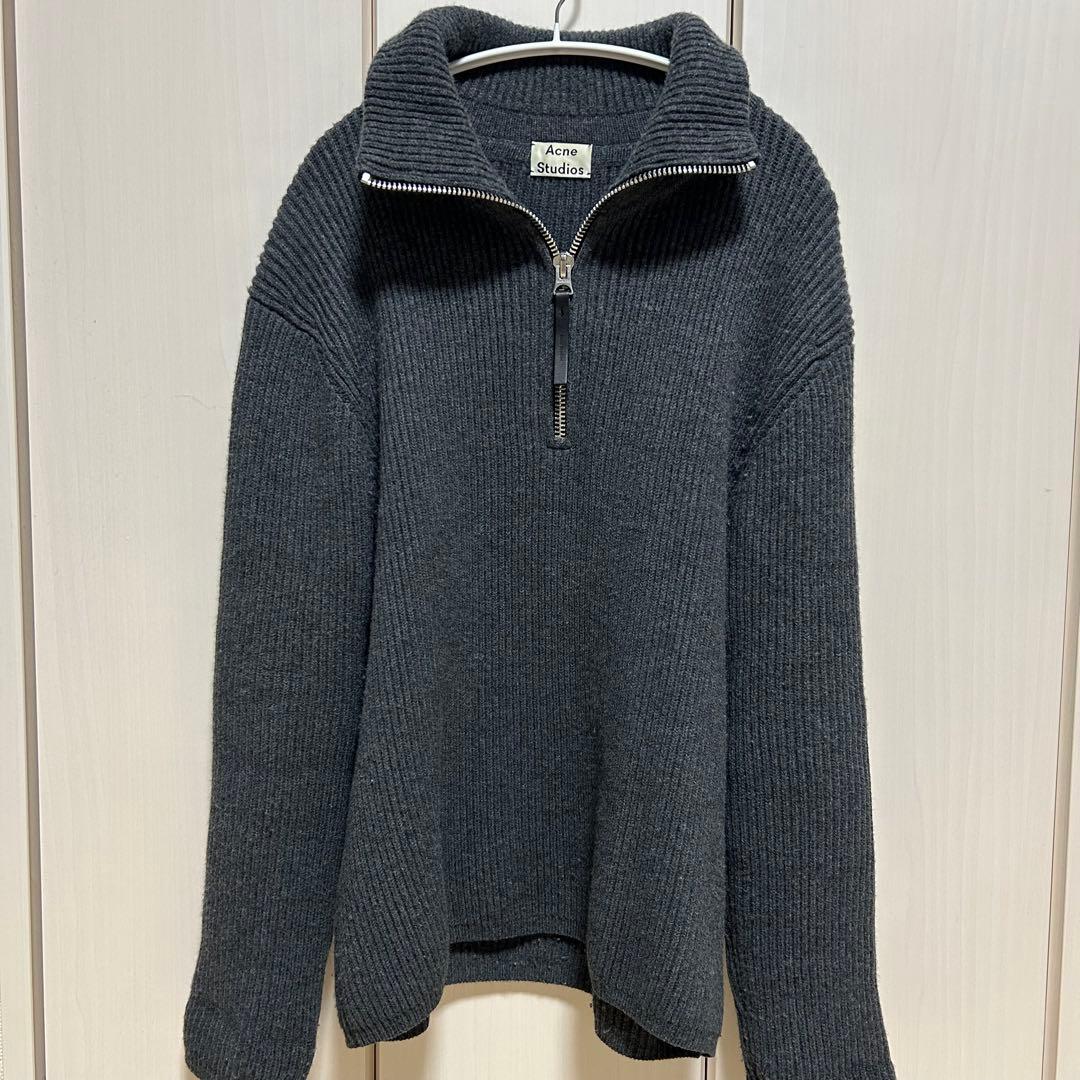 Acne Studios ダークグレー ハーフジップ　ニット