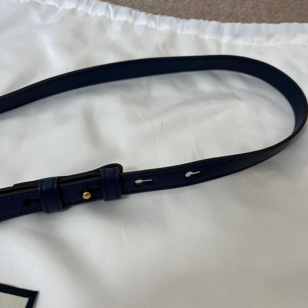 GUCCI デニムバッグ　ショルダーストラップ付き　パールCGマーモント