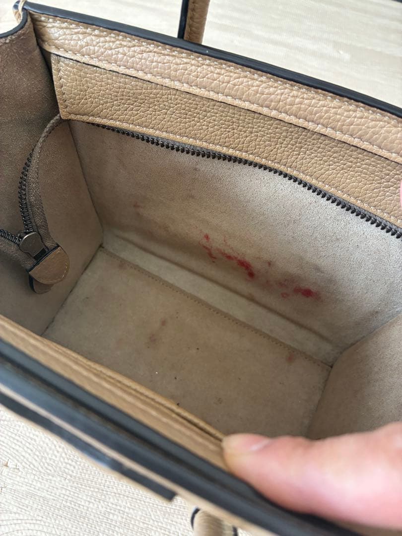 『本日のみ』美品Céline ラゲージナノショッパー　ベージュ ミニハンドバッグ