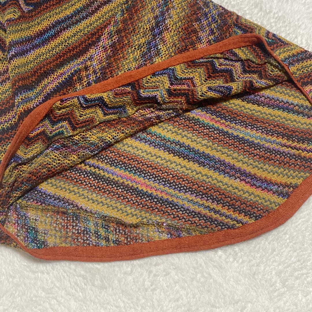 DE0013【ミッソーニ】ニットワンピース【44】アンサンブル 透かし編みベスト