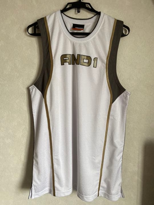AND1 白 グレー バスケ タンクトップ