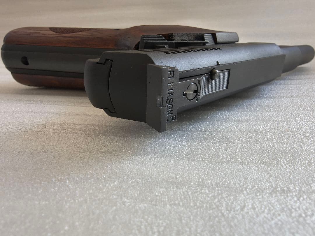 C①モデルガン　CAWコルトウッズマンショートバレルカスタム木製グリップ付