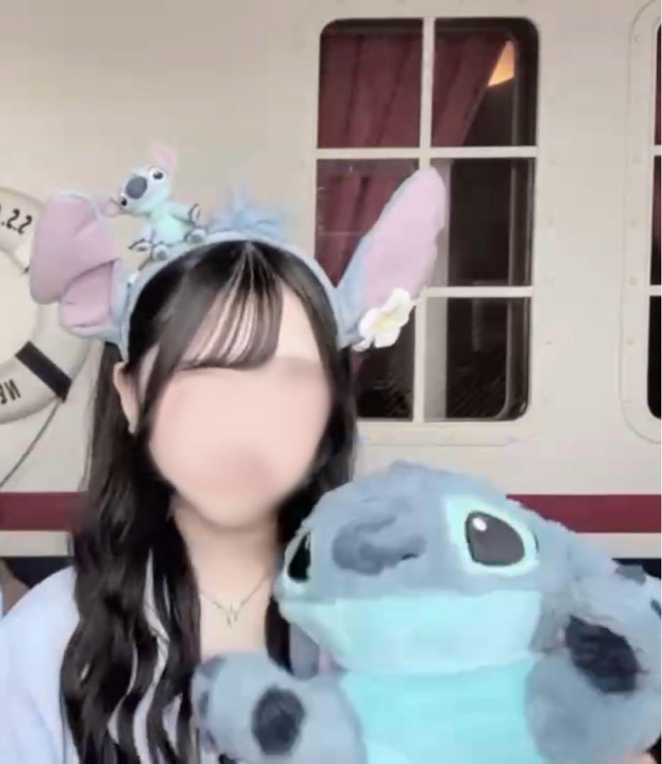 スティッチ カチューシャ 花飾り付き