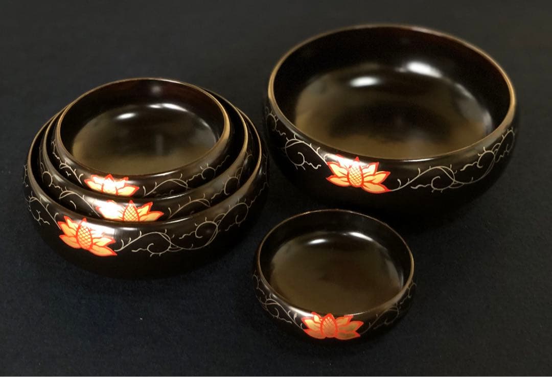 割引❗️《R》輪島塗 会席五ツ揃小鉢5客 蒔絵付 木製漆器　251007あ7