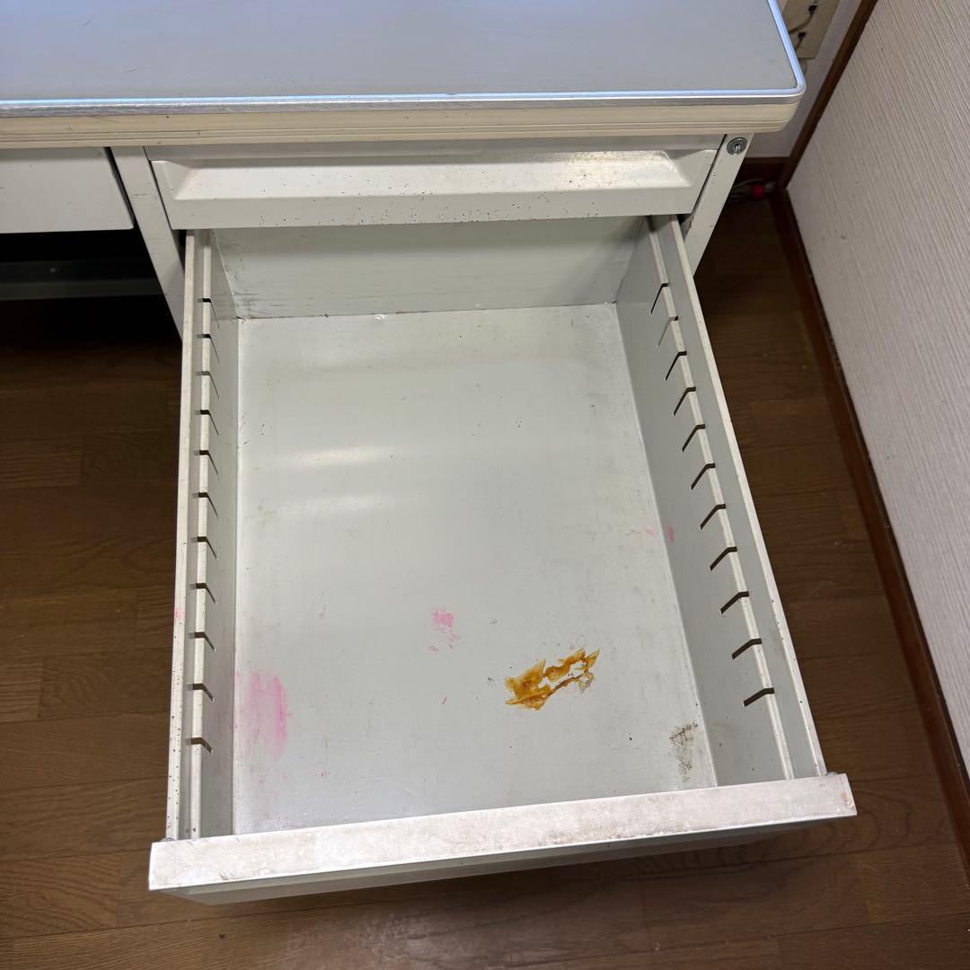 UCHIDA オフィスデスク 事務机 机 グレー レトロ 昭和レトロ