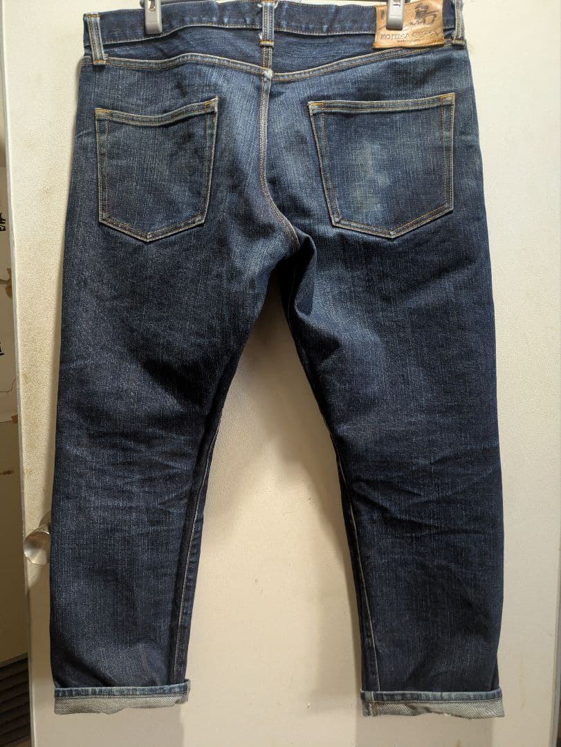 児島ジーンズ 17oz 左綾セルビッチ スリムストレートw42