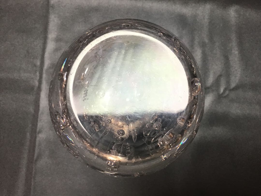 カガミクリスタル　各務鑛三　花瓶　鮎　泡