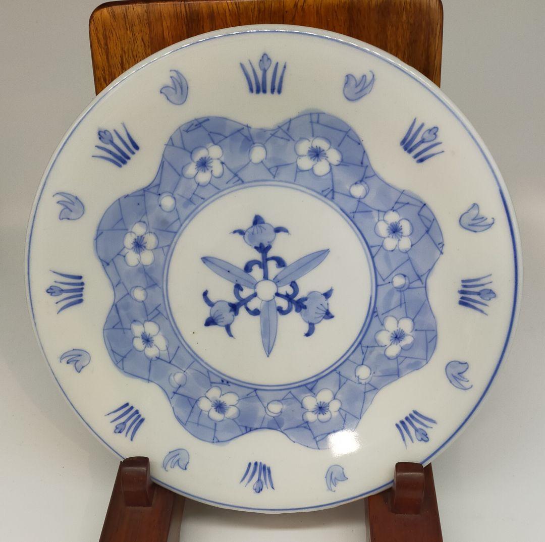古伊万里　染付　5皿セット　珍しい絵柄です　骨董　アンティーク