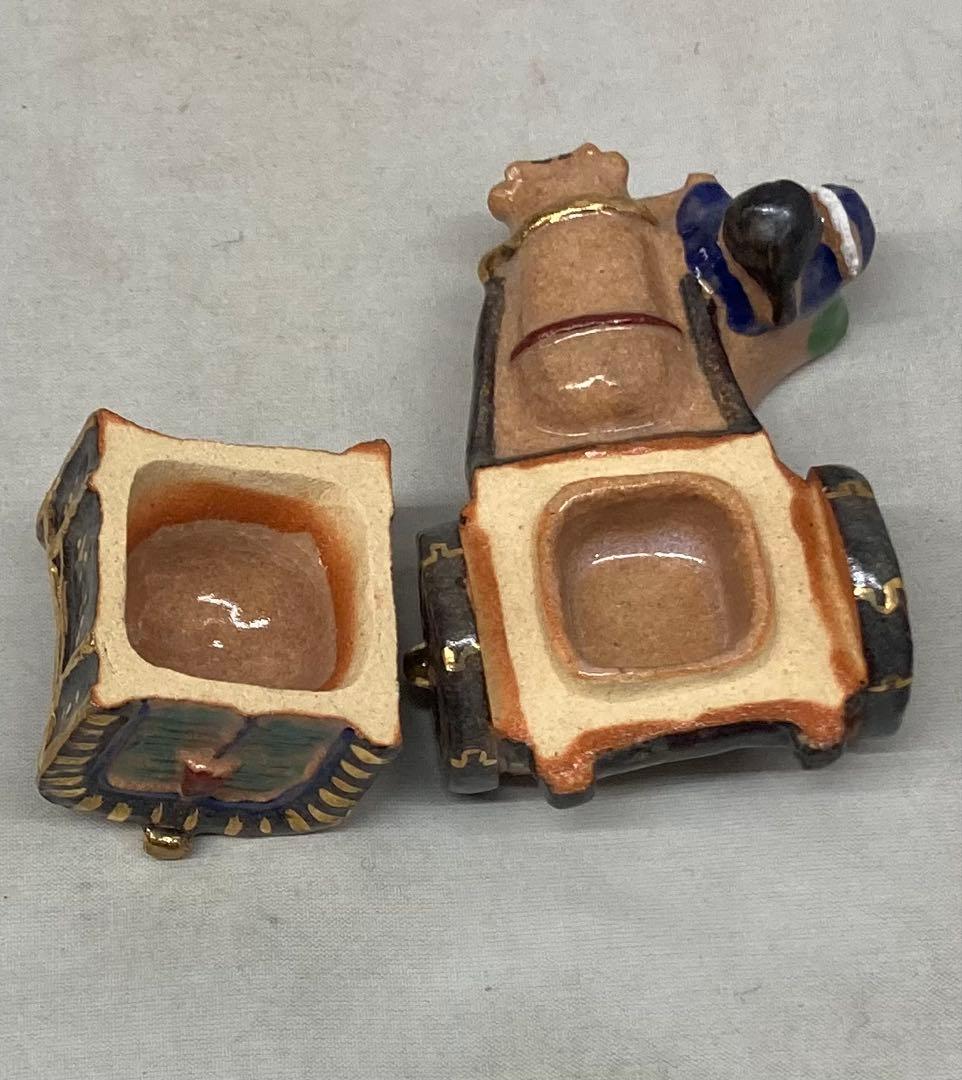 B526s「牛車童狩衣 香合」長谷川剛作　共箱　一陶人窯　埼玉　茶道具