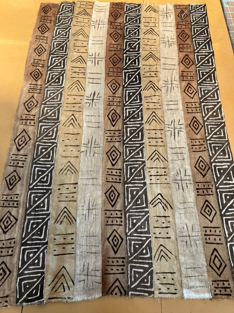 ヴィンテージ＊西アフリカ　マリ共和国の伝統ボゴラン泥染の布　128×200