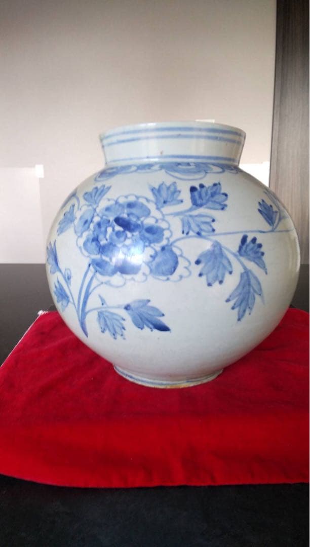 李朝　韓国美術　朝鮮美術　花器　中国古美術　染付　オブジェ