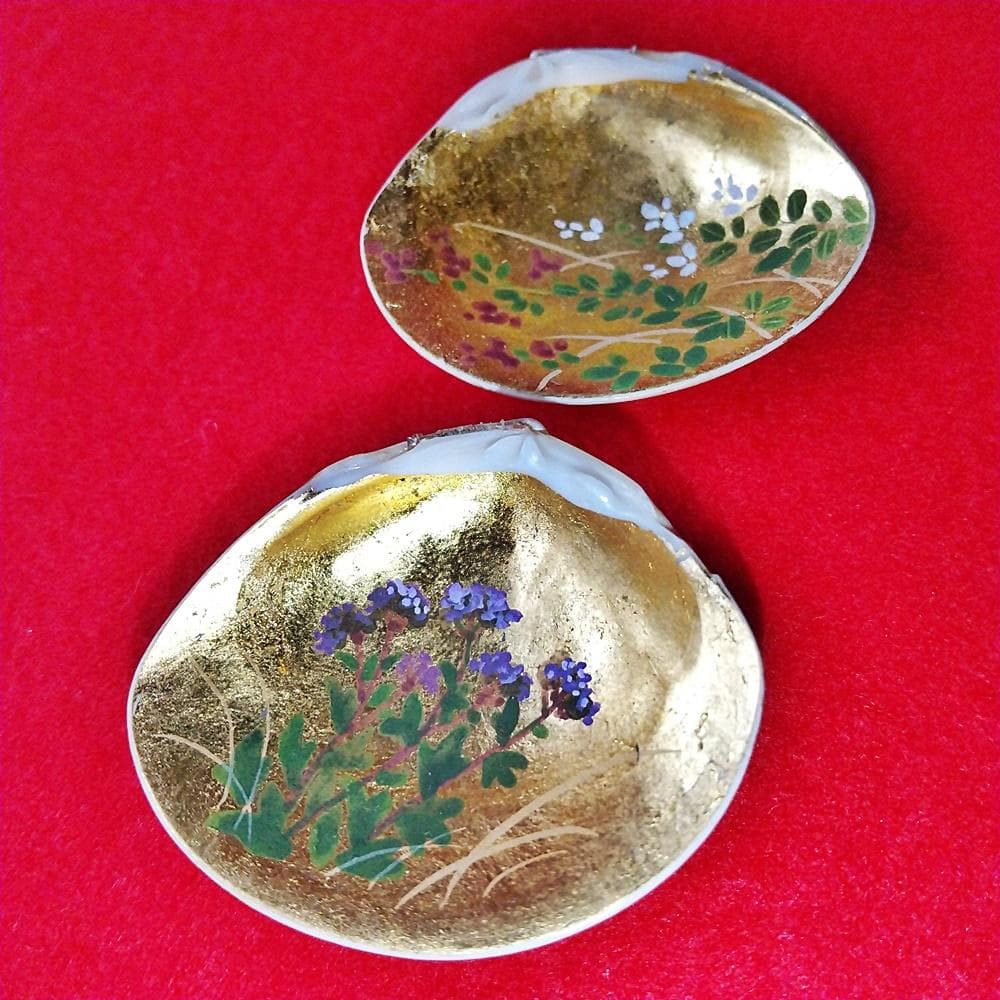 Toshi　純金泊　京洛の秋 貝桶と貝合わせ