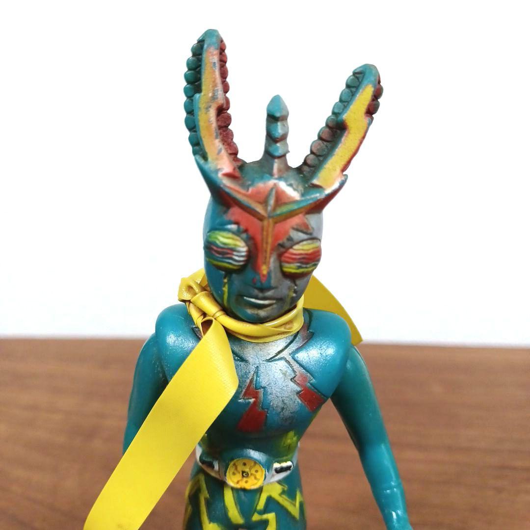 当時もの　ポピー製「イナズマン」オリジナルマフラー付き希少ソフビフィギュア