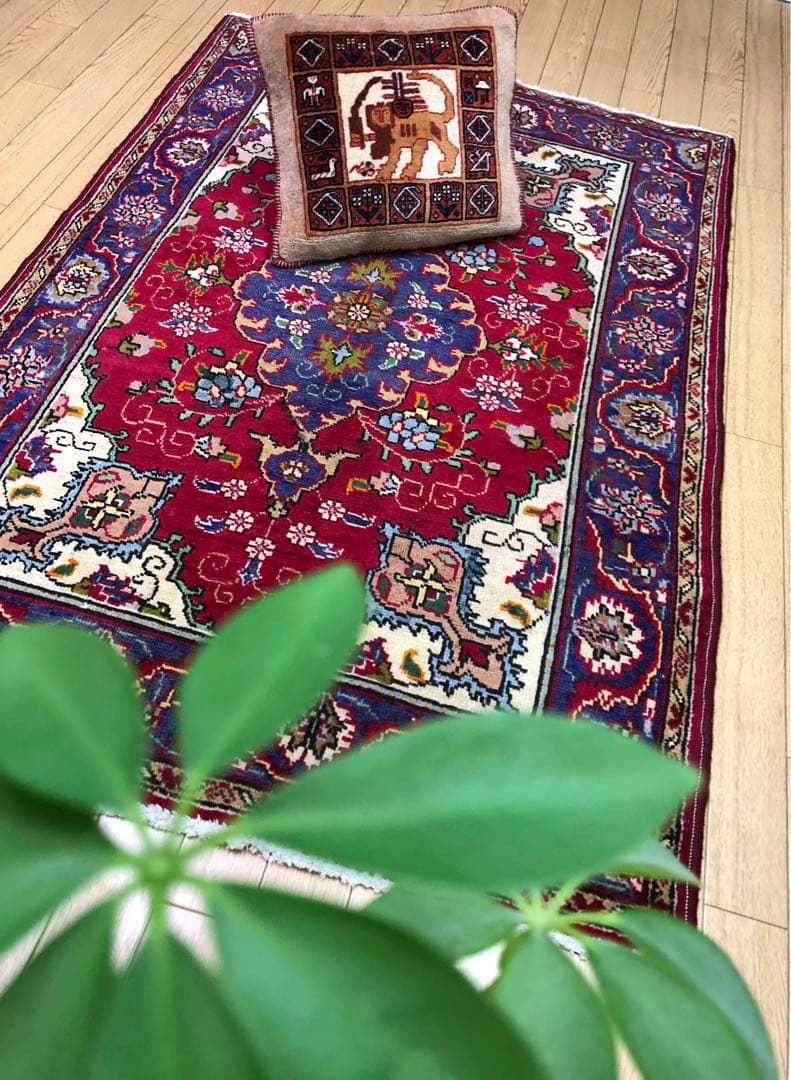 ペルシャ絨毯 ヴィンテージラグ 145×95cm 手織り オールドpersia