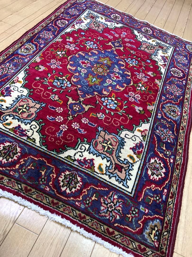 ペルシャ絨毯 ヴィンテージラグ 145×95cm 手織り オールドpersia