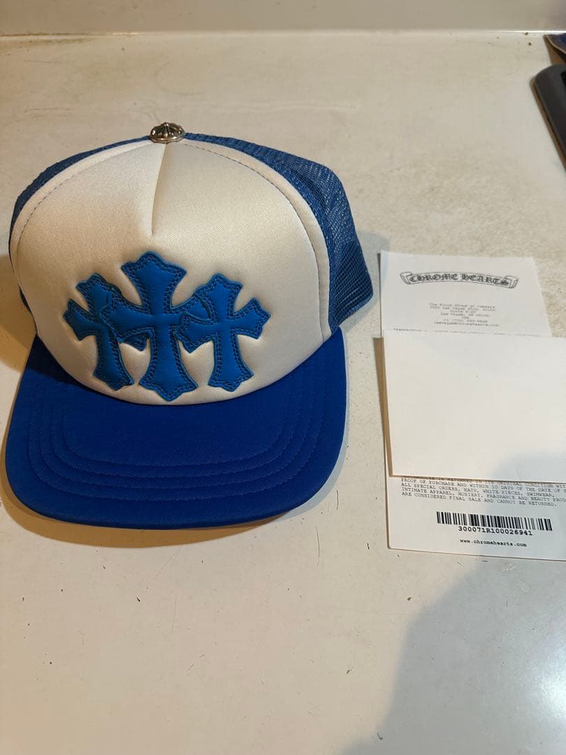 Chrome Hearts クロスパッチキャップ ブルー×ホワイト 新品