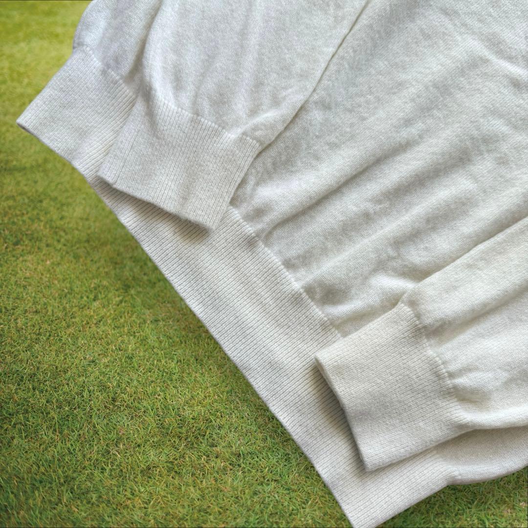 カシミヤ素材　パーリーゲイツ　ニット　M〜L相当　白　アイボリー　セーター　4