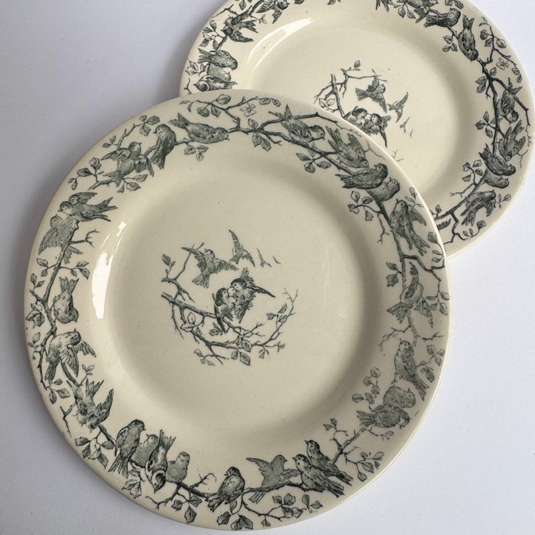 美品　フランスアンティーク　Gien AVIARY ディナープレート