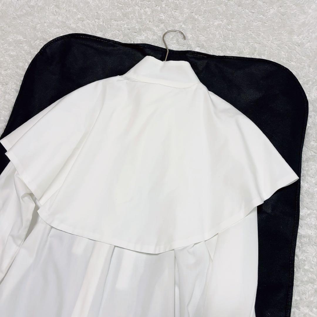 セブンテン ケープ付きパールボタンシャツ ブラウス ホワイト S