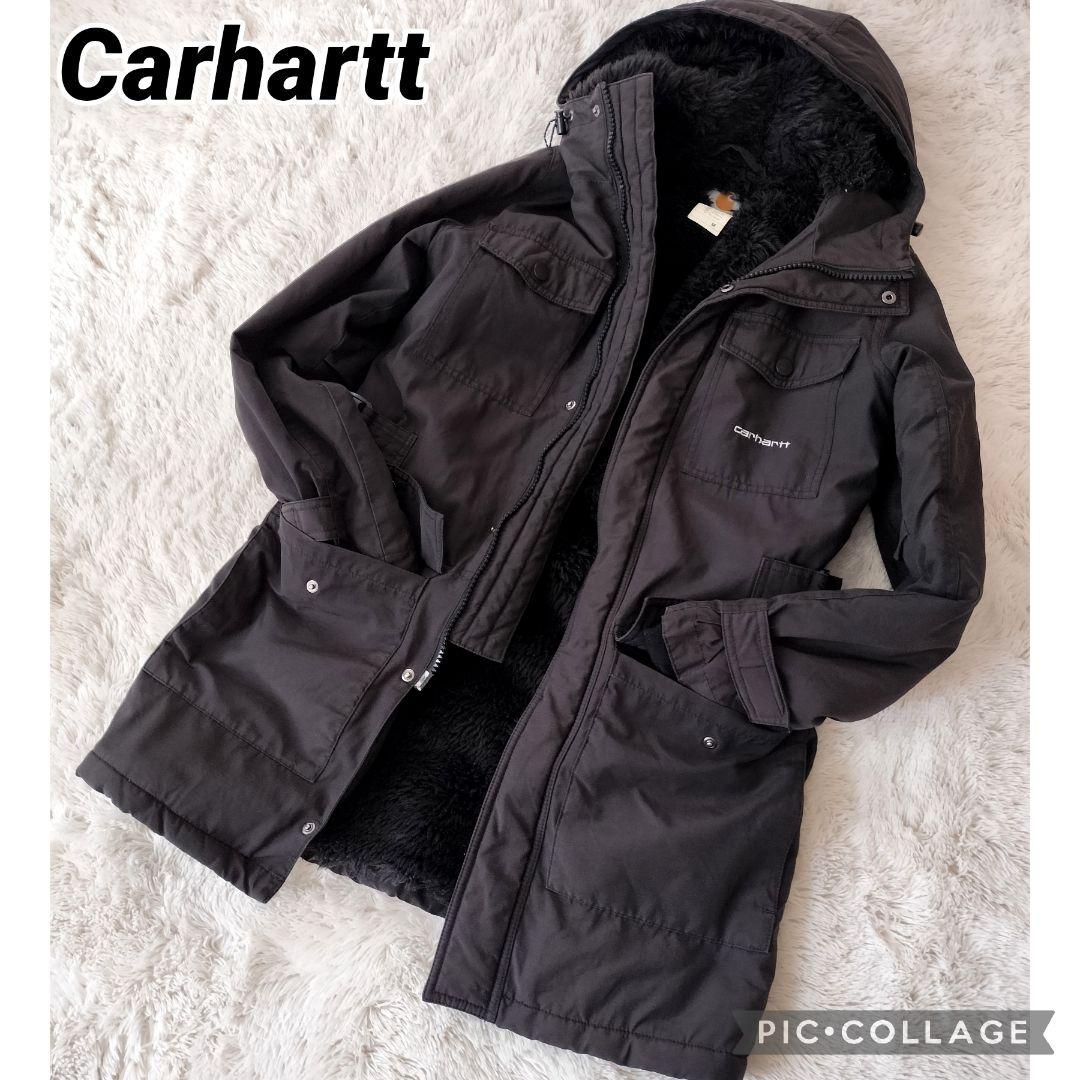 【美品・希少】Carhartt 裏ボア モッズコート 黒 M レディース