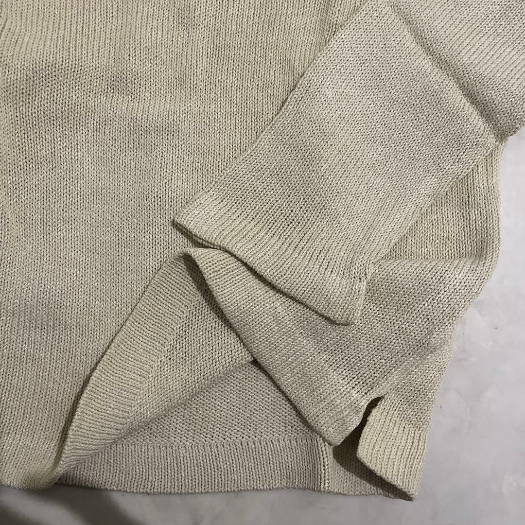 ISSEY MIYAKE ベージュ クルーネックシルクセーター