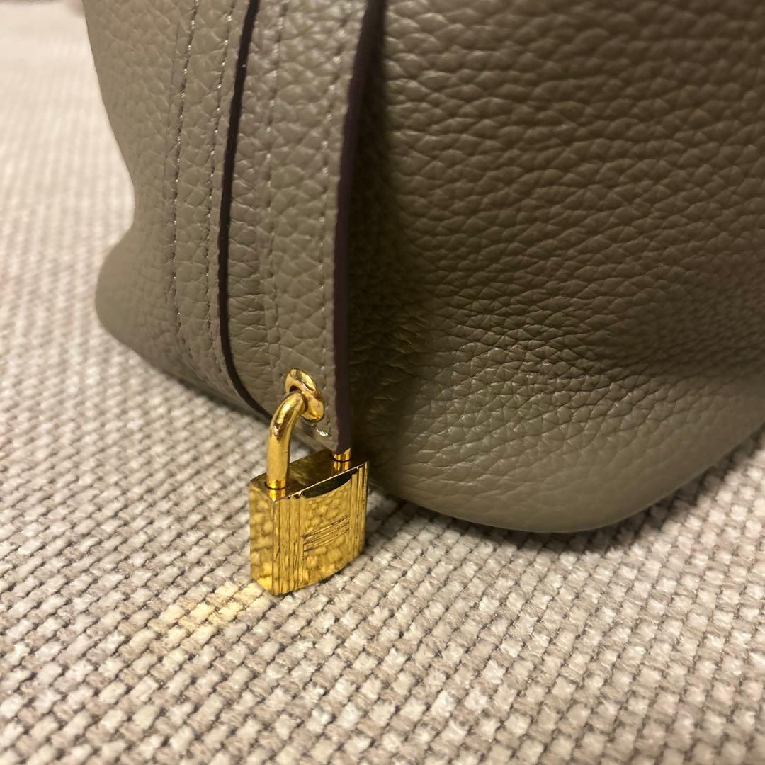 キューブバッグ　エトープ×ゴールド金具PM 本革 キューブバッグ　ノーブランド