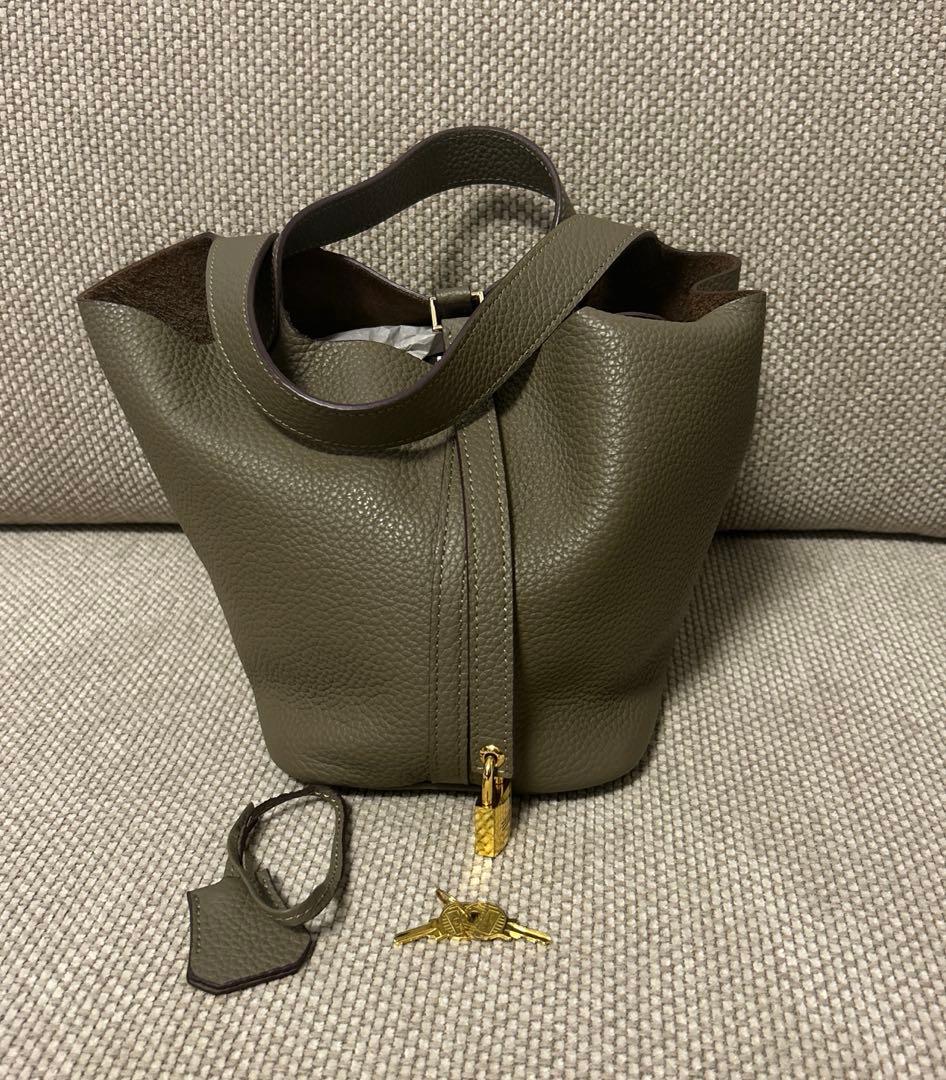 キューブバッグ　エトープ×ゴールド金具PM 本革 キューブバッグ　ノーブランド