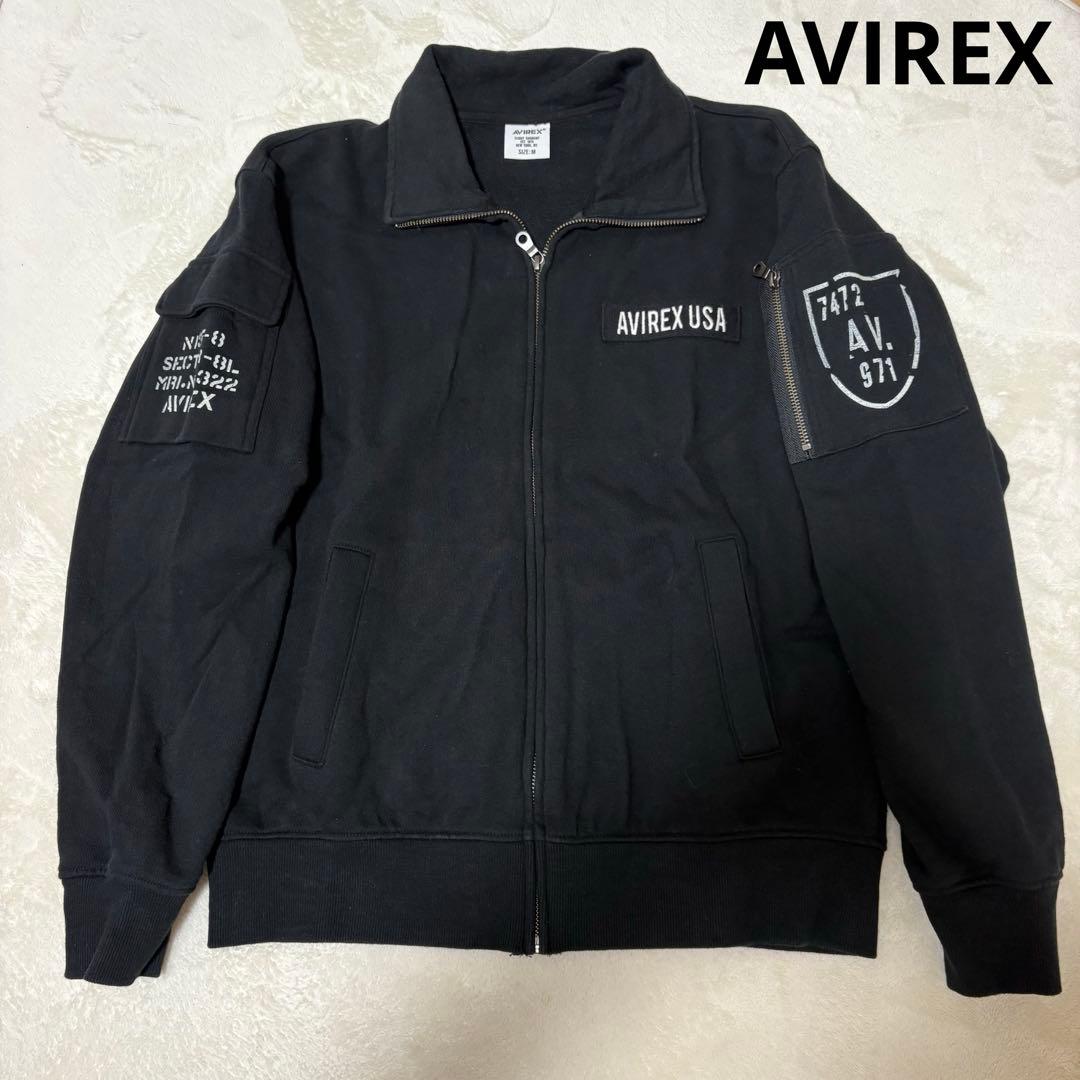 り*ま様 AVIREX　ジップアップ　スウェット　黒