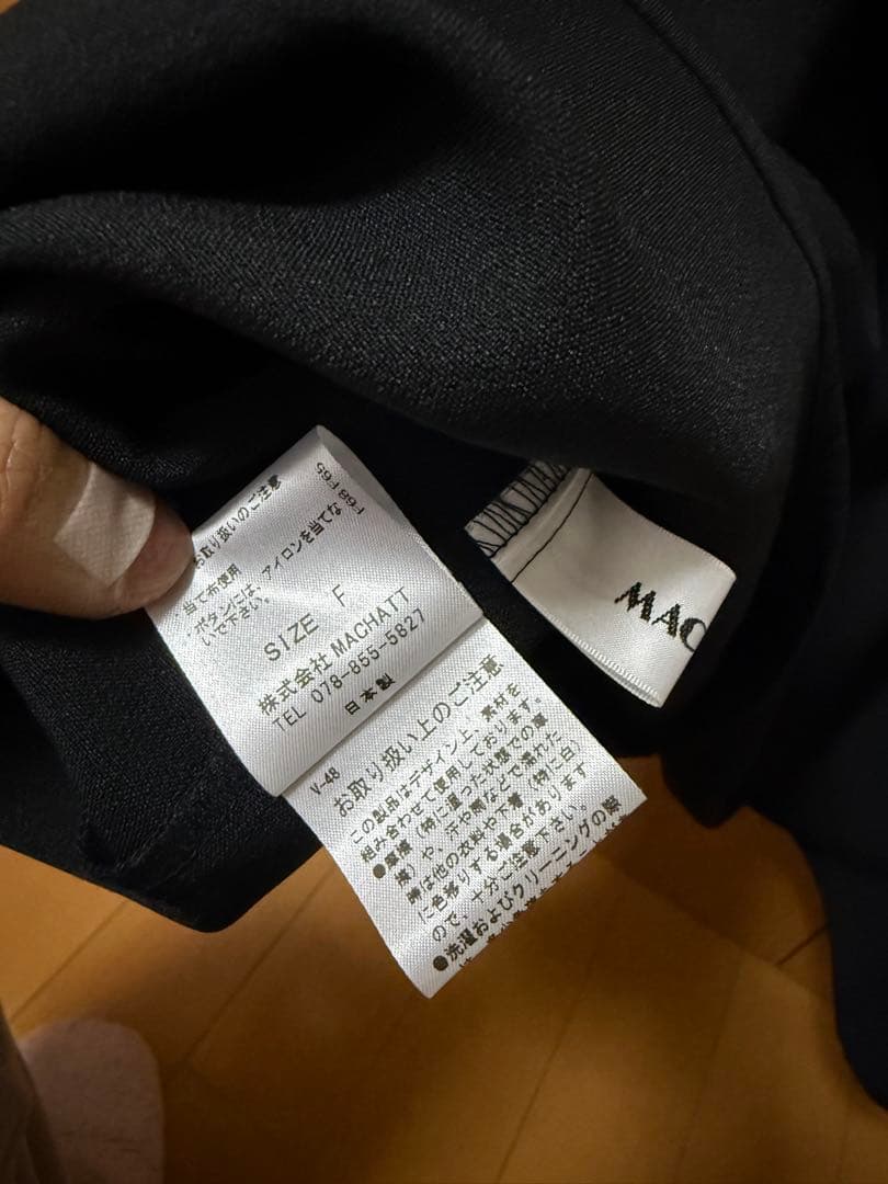 正規品machatt マチャット　ダブルクロスバイカラードレス　ブラック