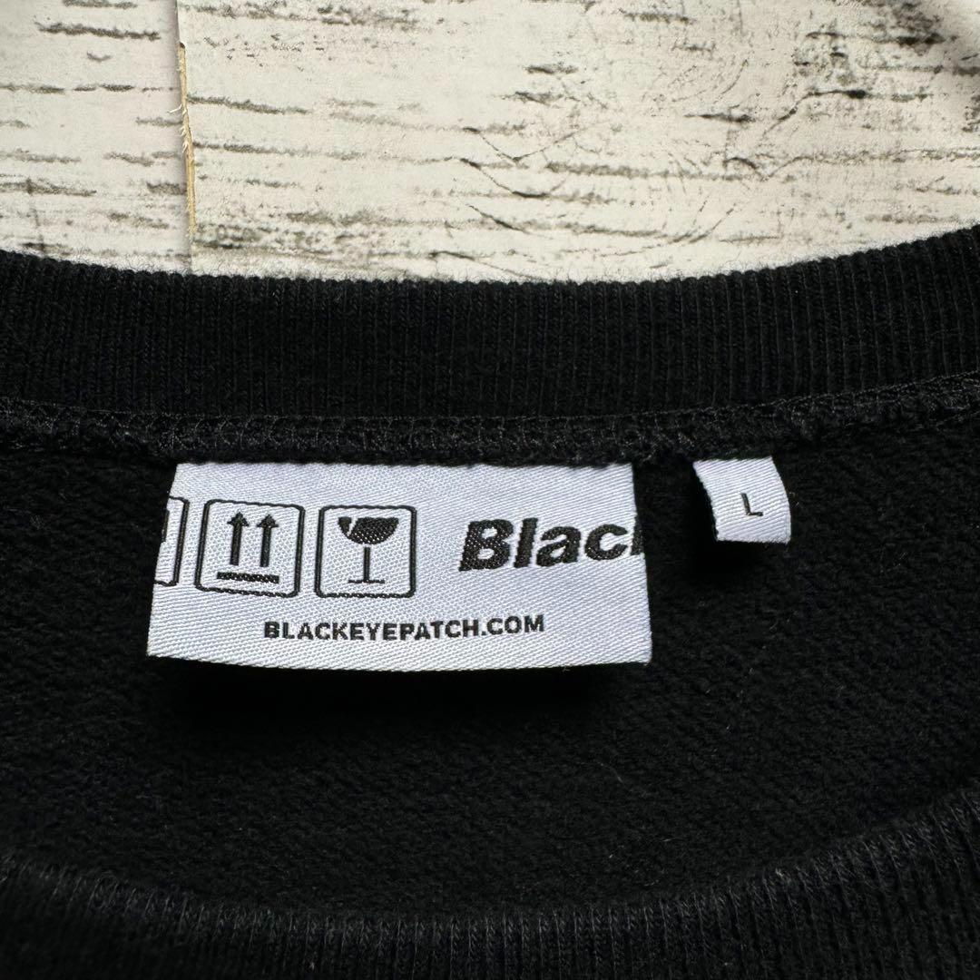 419【人気のL】ブラックアイパッチ　取扱注意　刺繡　人気カラー　スウェット