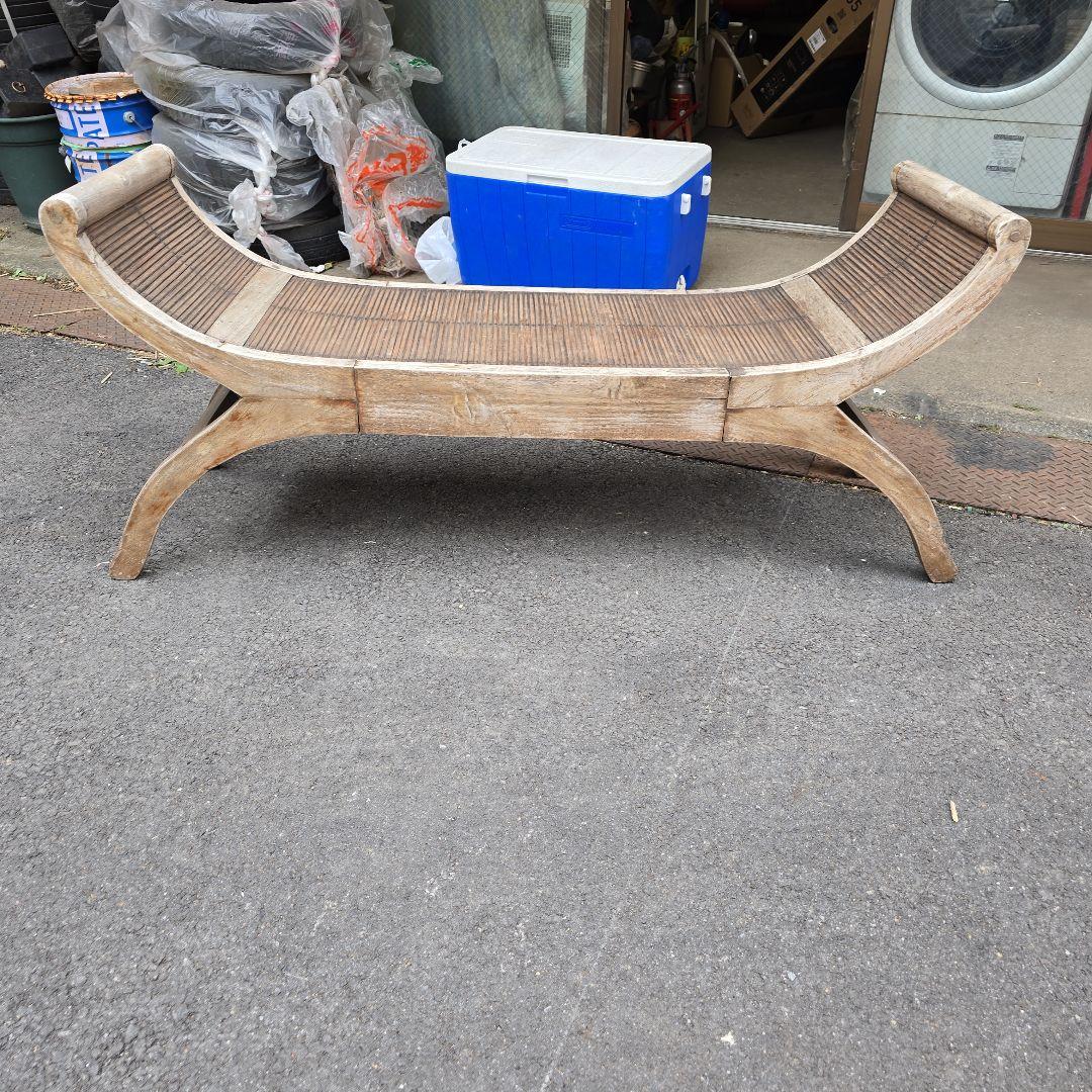 大田区 東糀谷 引き取り 限定 アジアンスタイル 木製ベンチ カウチ ラック