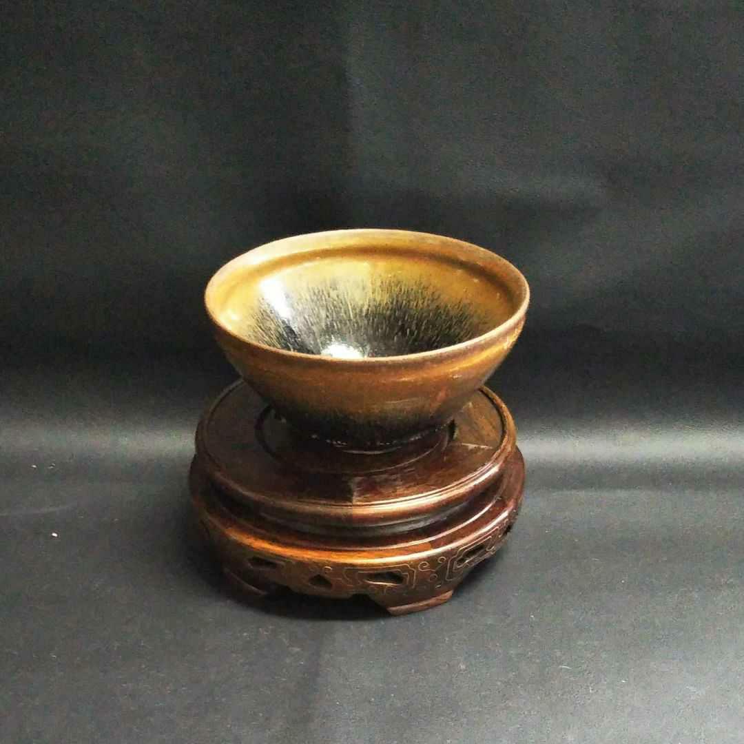 ※中国古美術/建窯窯変天目茶碗【保存箱付】