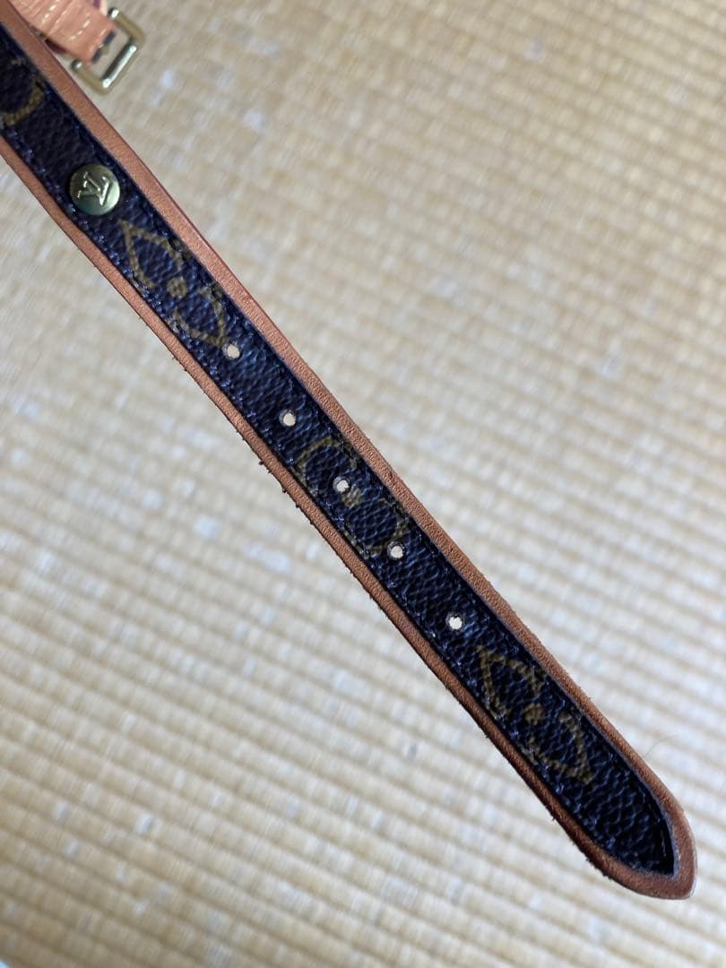 りこまる　茶色レザー モノグラム ハーネスリード