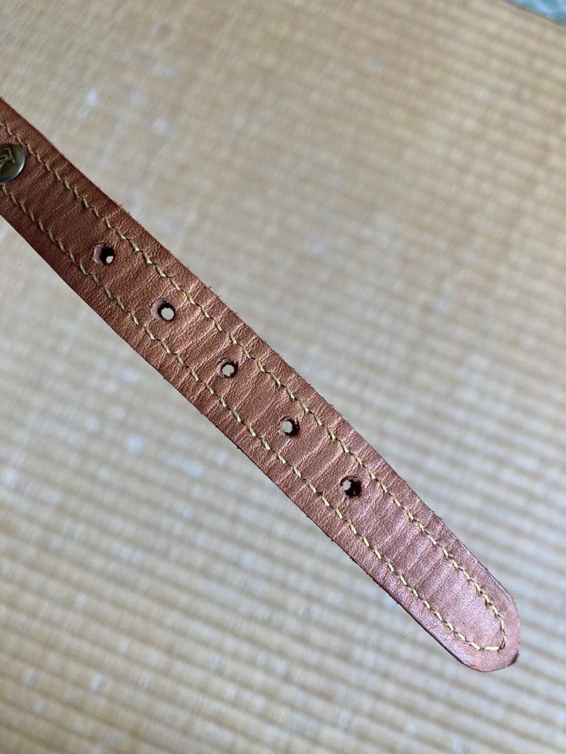 りこまる　茶色レザー モノグラム ハーネスリード