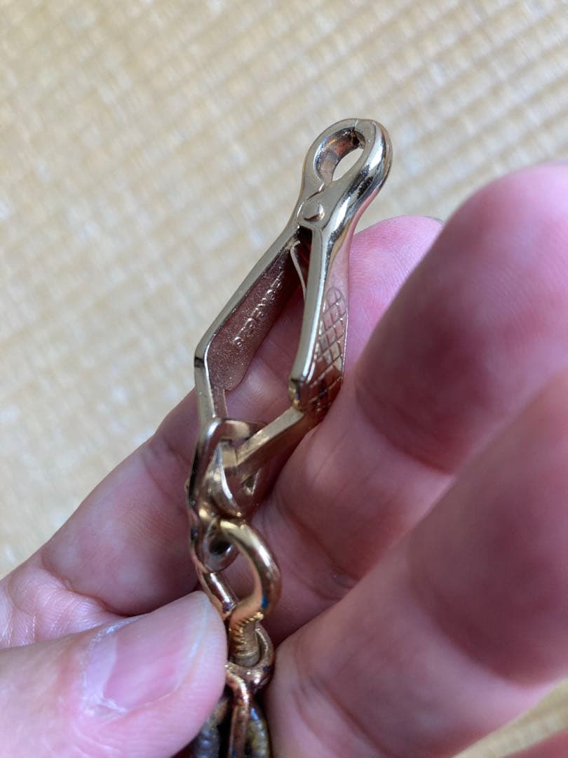 りこまる　茶色レザー モノグラム ハーネスリード