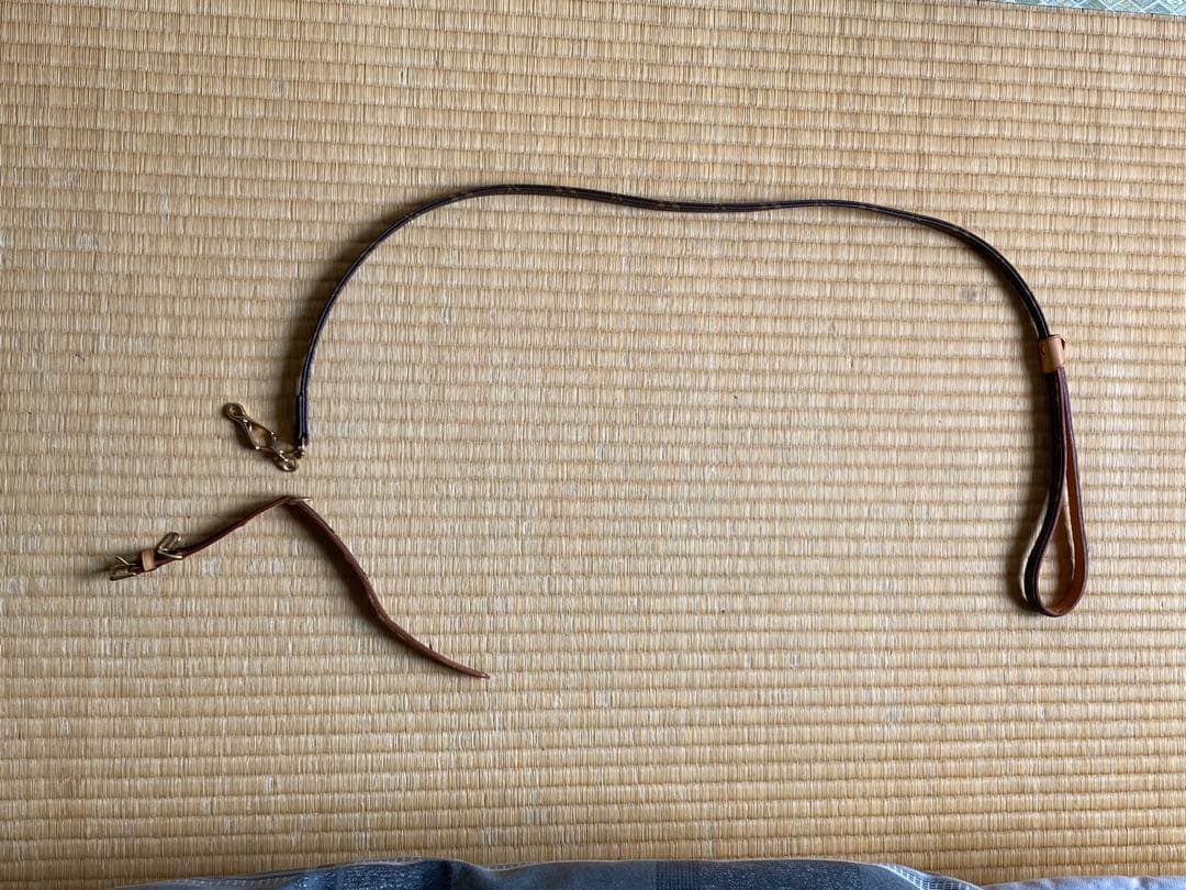 りこまる　茶色レザー モノグラム ハーネスリード