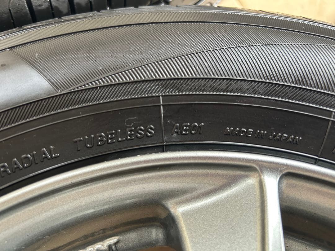 専用品①145/80R13 社外アルミホイール国産バリ山タイヤ4本セット