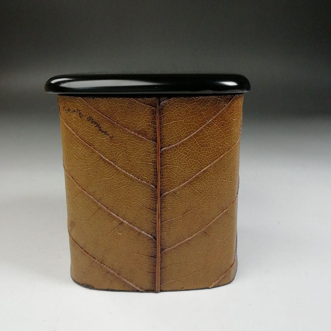 Ｗ１８０　茶器　『朴乃葉　一閑茶器』『三宅謙蔵 作』『茶入』　共箱　茶道具