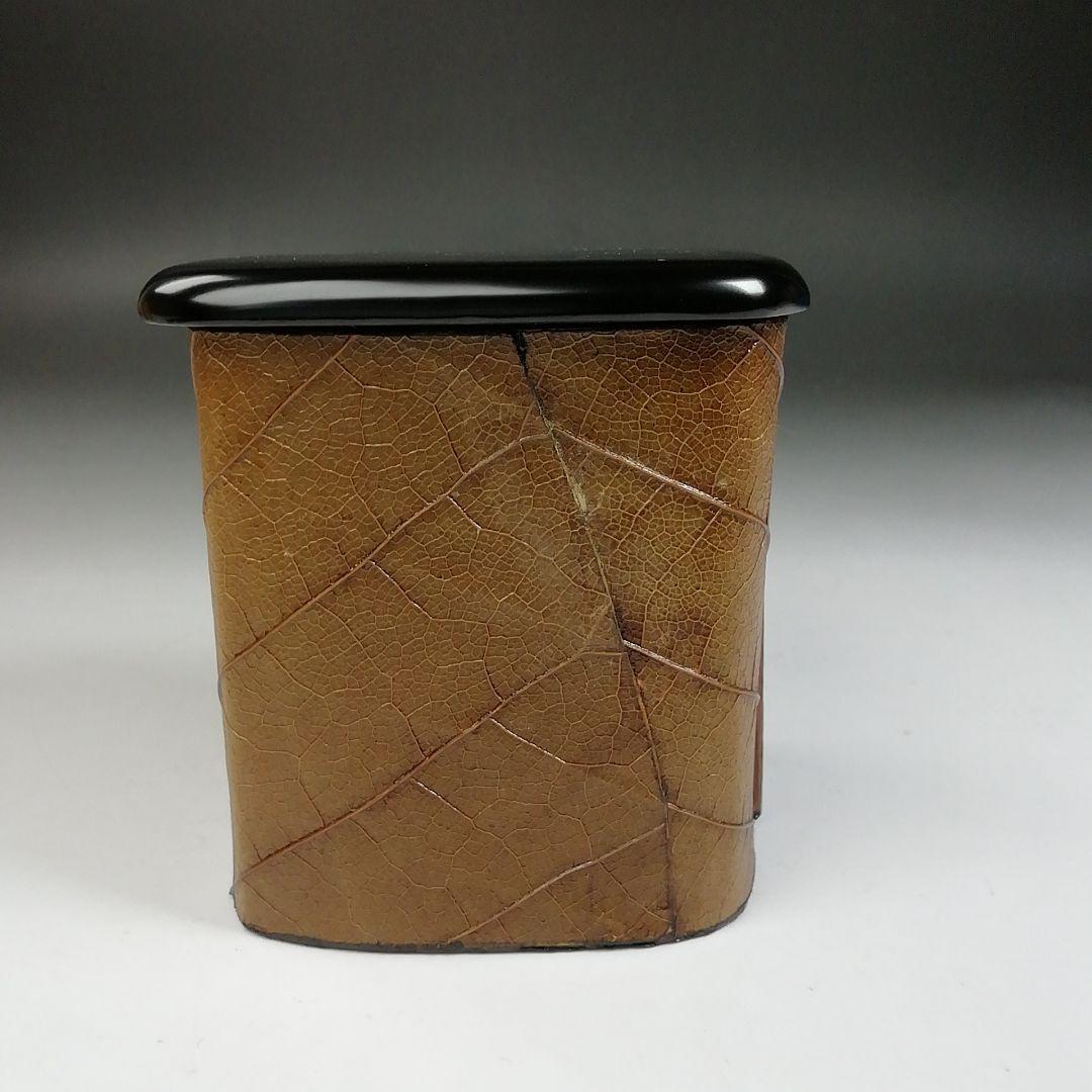 Ｗ１８０　茶器　『朴乃葉　一閑茶器』『三宅謙蔵 作』『茶入』　共箱　茶道具