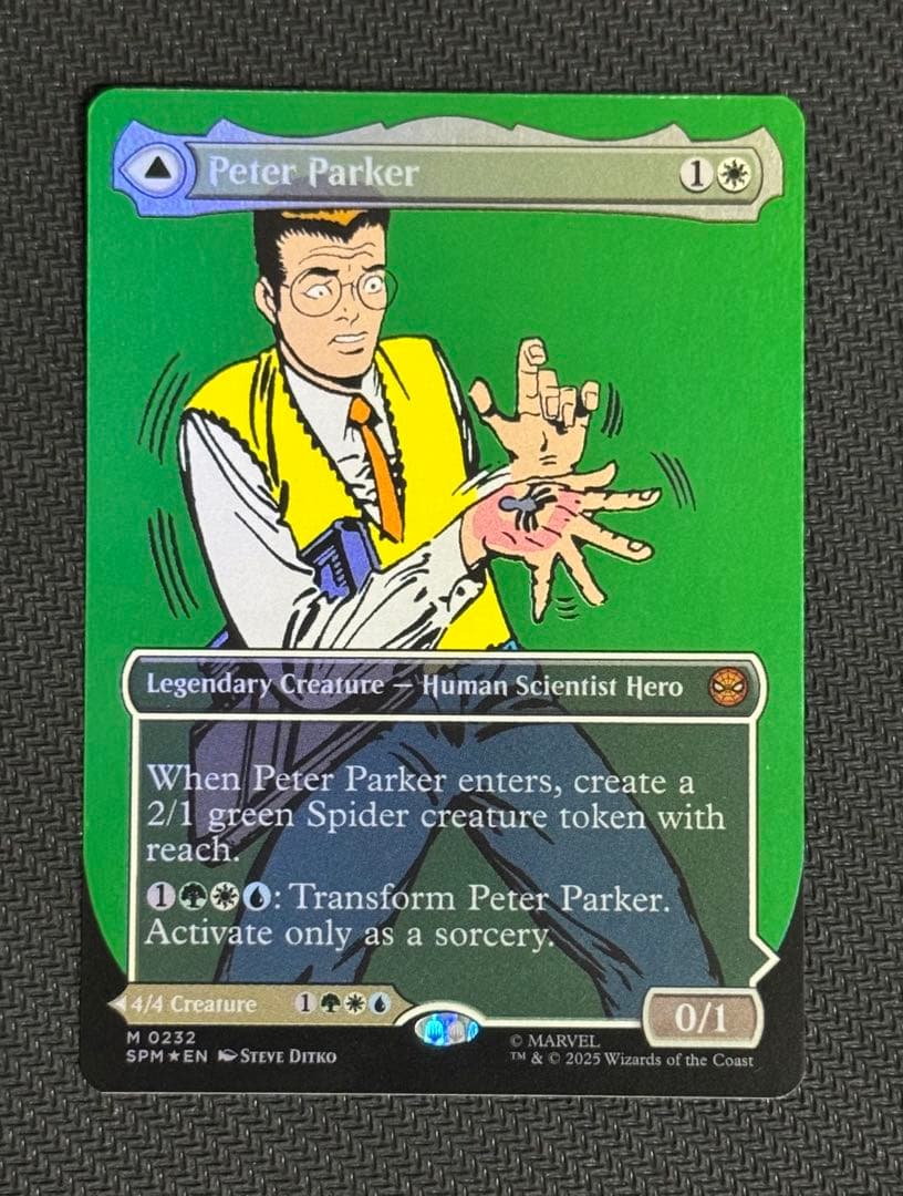 ピーター・パーカー ボーダーレスfoil ポスター版 SPM MTG