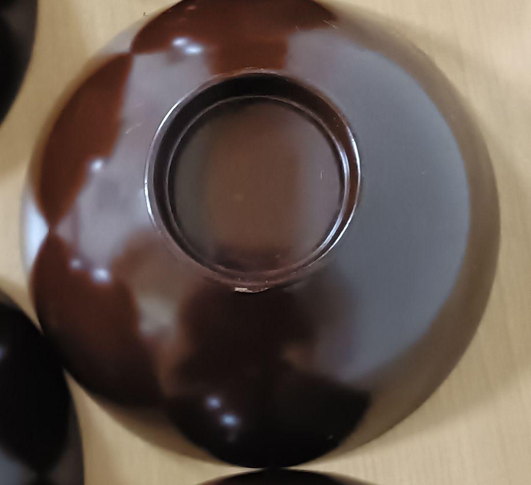 金彩銀杏に胡桃漆椀　5客揃い　汁椀