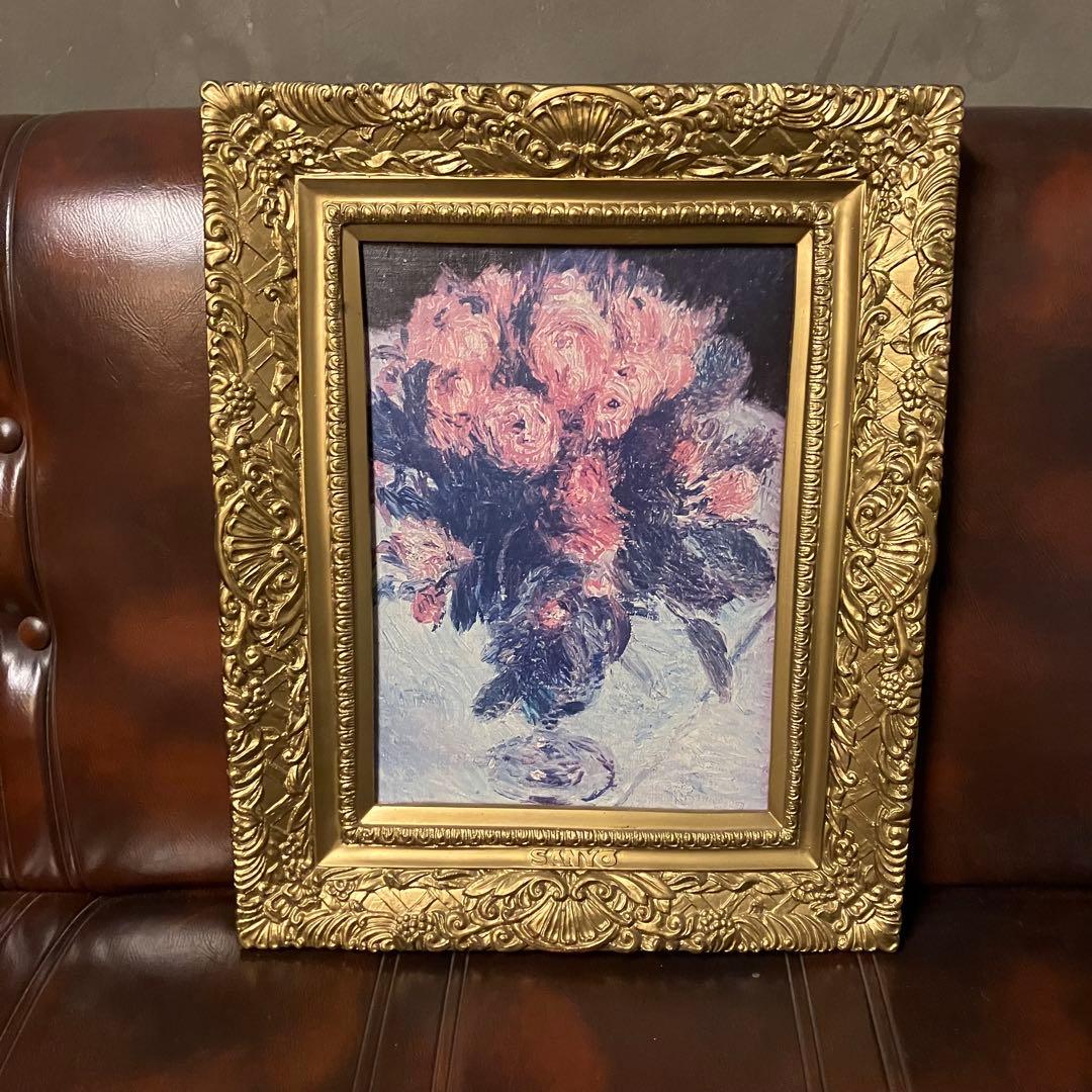 希少 SANYO ルノワール ばら バラ 金彩 額縁