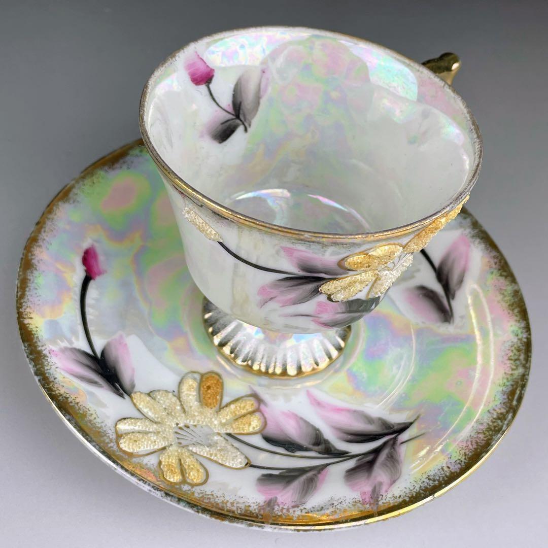 【希少】オールドニッポン コラレン カップ＆ソーサー ラスター ぺディスタル