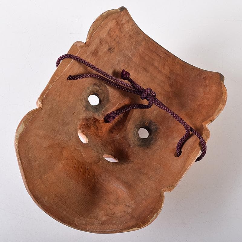 能面　能楽　雅楽　木彫　小べし見　時代箱付　M　R8711