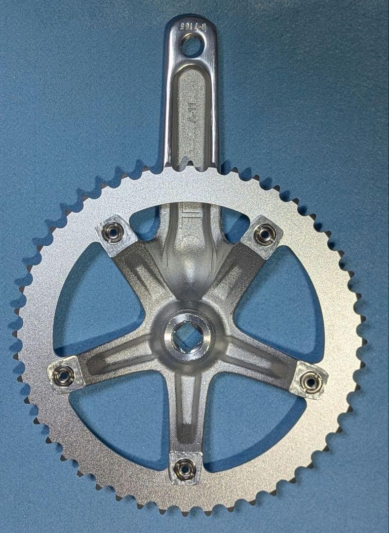 SKEACE スクエアテーパー ピスト用クランク 165mm 48T 　シルバー