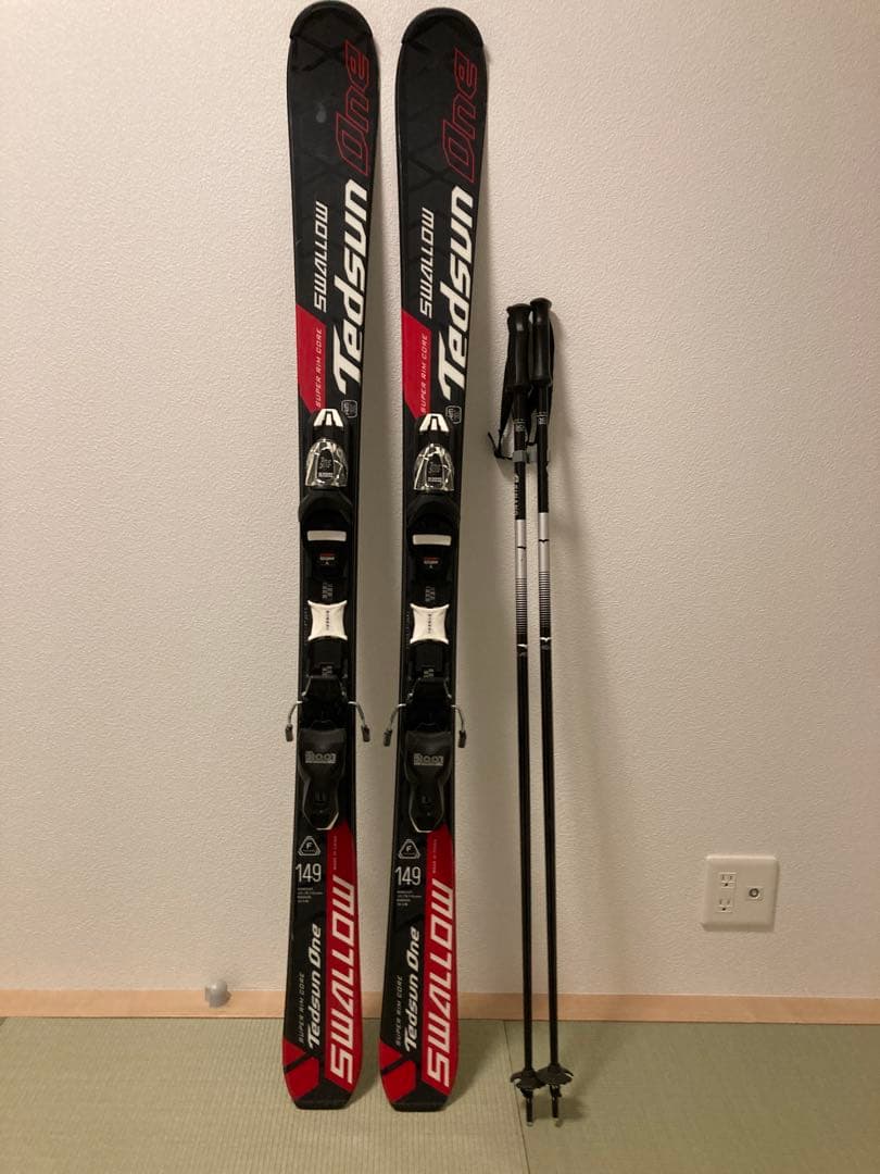 Salomon スキー 149cm ポール付き