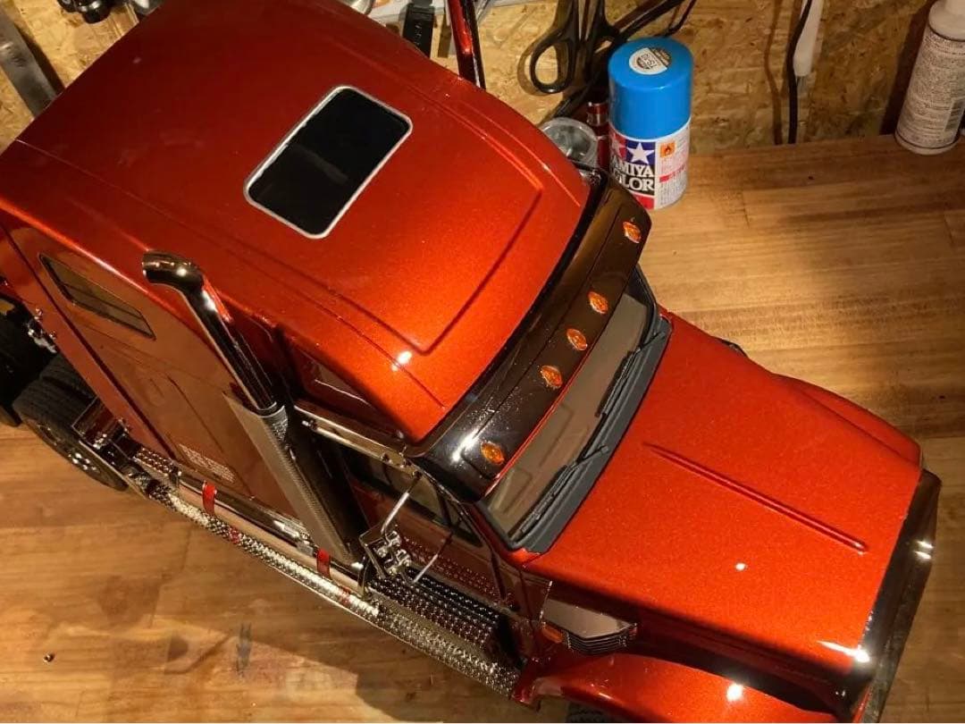 M様納車待ち　タミヤ　ナイトハウラーカスタム　フルオペ　サキールオレンジ