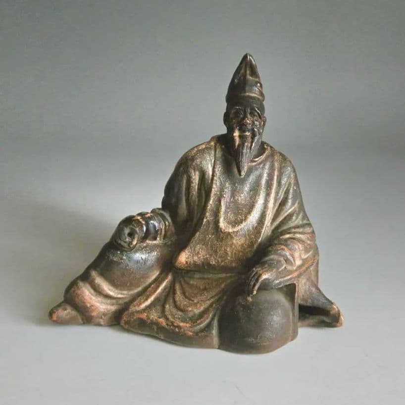 M-1245　備前焼 柿本人麻呂像　在銘