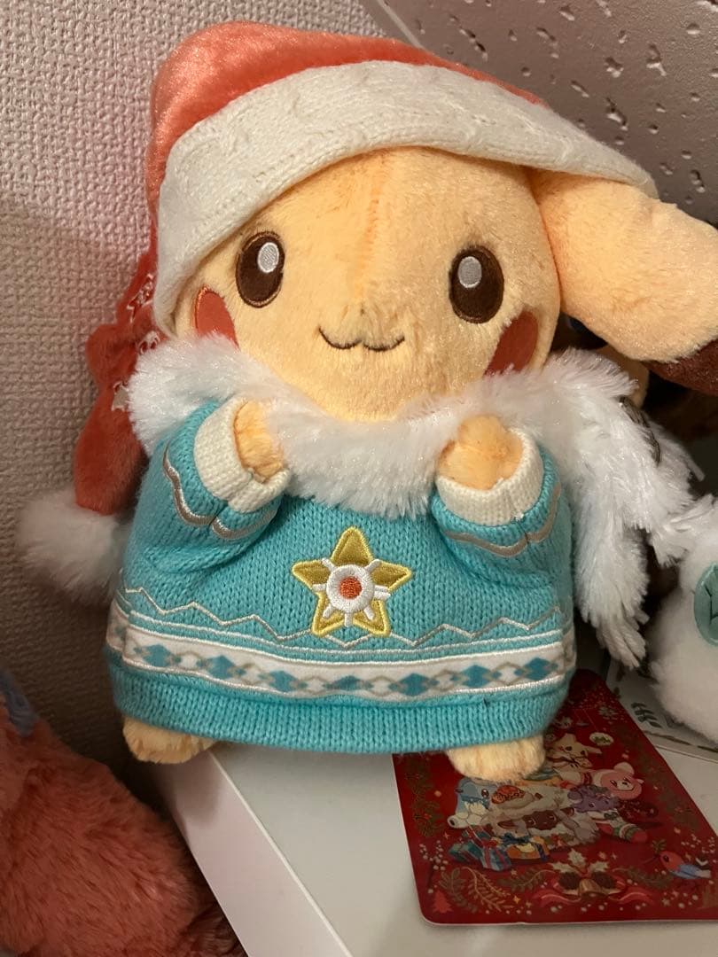 クリスマス ピカチュウ ぬいぐるみ 2024 タグ付き　ポケモンセンター